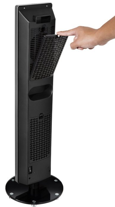 Ozeri OZH1 Dual Zone Oscillating Ceramic Heater and Tower Fan with Adjustable Thermostat and Remote Control N8