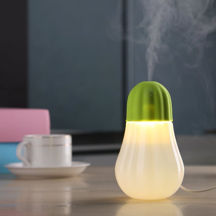 Humidifier, Hard Crafts Bulb Personal Humidifier - 350 ml Portable Cool Mist Humidifier with LED Lights, Humidifiers... N6