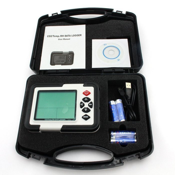 upHere Indoor Air Quality Monitor - CO2, Temperature & Relative Humidity DataLogger Meter Monitor LCD/PC N6