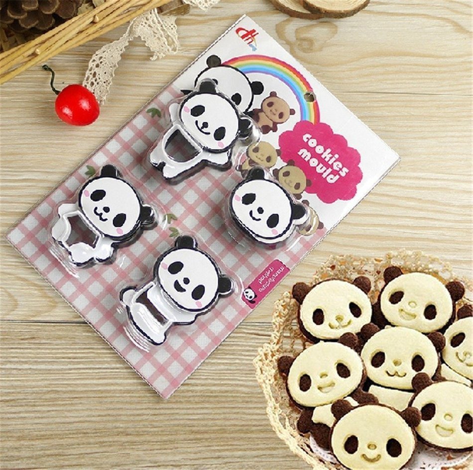 SNW DIY Cartoon Panda Cookies Biscuits Cutting Die Mold 3D