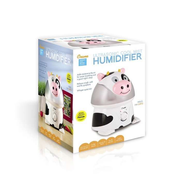 Crane Adorable Ultrasonic Cool Mist Humidifier with 2.1 Gallon Output per Day - Cow N6