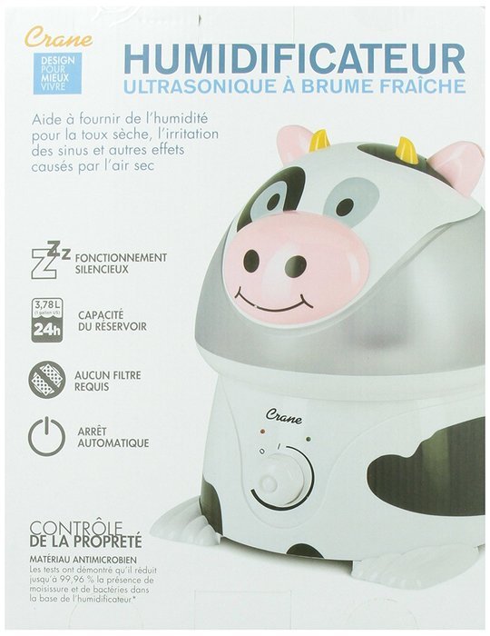 Crane Adorable Ultrasonic Cool Mist Humidifier with 2.1 Gallon Output per Day - Cow N7