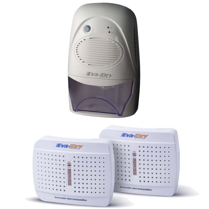 Eva-dry Edv-2200 Dehumidifier, Mid-Size + Eva-dry E-333 Mini Dehumidifier TWIN PACK N3