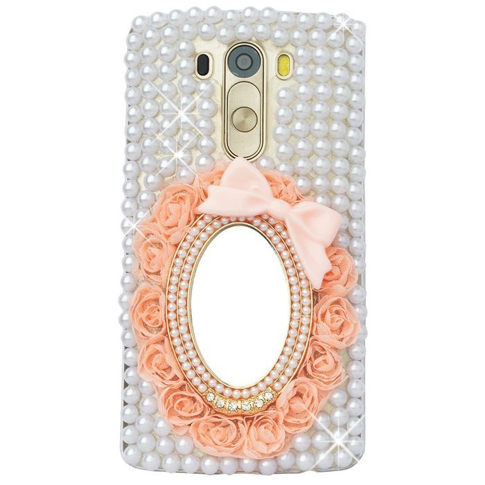 Spritech(TM) Clear Hard Bling Phone Case for LG G Stylo 2 LS775/LG Stylus 2 K520,Handmade Gold Crystal Flower... N43