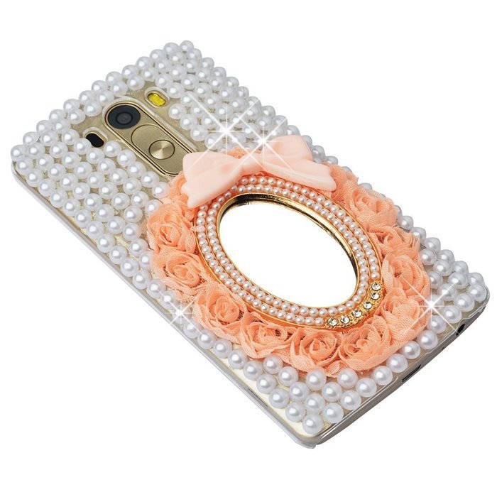Spritech(TM) Clear Hard Bling Phone Case for LG G Stylo 2 LS775/LG Stylus 2 K520,Handmade Gold Crystal Flower... N44