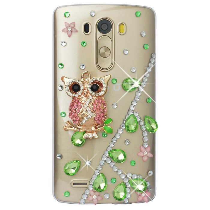 Spritech(TM) Clear Hard Bling Phone Case for LG G Stylo 2 LS775/LG Stylus 2 K520,Handmade Gold Crystal Flower... N49