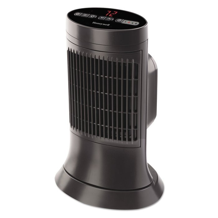 -- Digital Ceramic Mini Tower Heater, 750 - 1500 W, 10" x 7 5/8" x 14", Black
