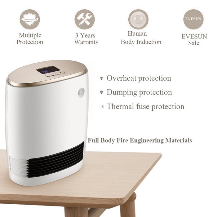 Evesun Fan Heater 1000W/1800W Human Body Induction Convection Heaters Smart Automatic Constant Temperature , 4... N8