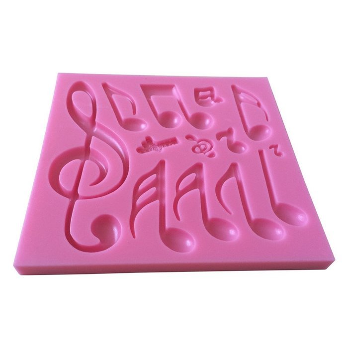 LYNCH Different Music Note Shape Silicone Fondant Mold Bakeware DIY Cake Tools,Pink N2