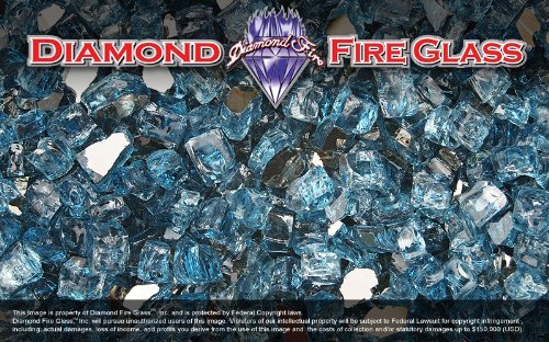 Cobalt Dark Blue Reflective Nugget Diamond Fire Glass 1 Pound Bag