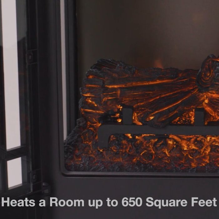 Legacy 1,000 sq. ft. 25 in. Freestanding Panoramic Compact Portable Black Infrared Electric Stove & Fireplace... N5