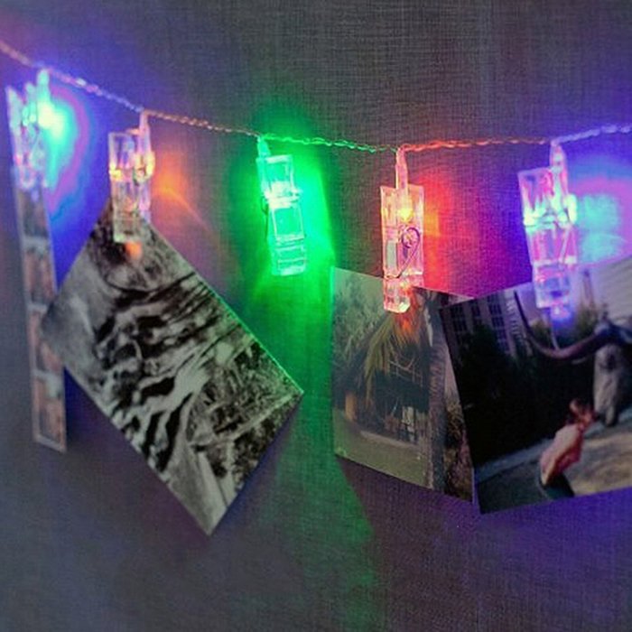 Spritech(TM) 1M/3.28 Feet LED Photo Clip String Lights 10 Photo Clips Warm White Battery Powered LED Light for... N8
