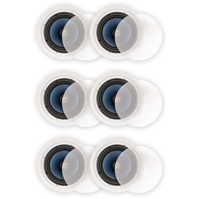 Blue Octave LC82 In Ceiling 8" Speakers Home Theater Surround Sound 2-Way Speaker 3 Pair Pack