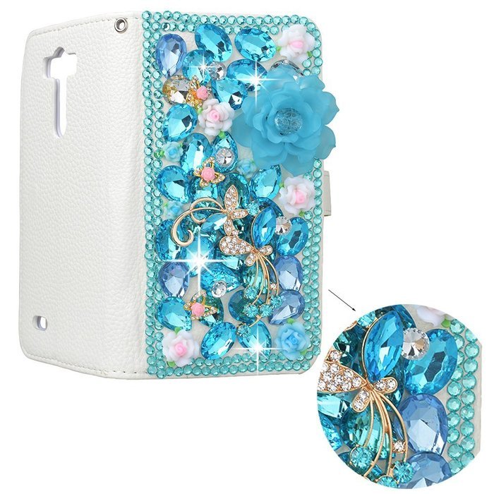 Spritech(TM) PU Leather Bling Phone Case for Samsung Galaxy Grand Prime G530 2015 Edition,Handmade Purple Crystal... N30