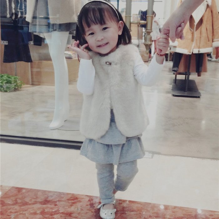 Spritech(TM) Baby Girls New Fashion Add Wool Winter Pure Cotton Layered Dress Tutu Dress Gray N9