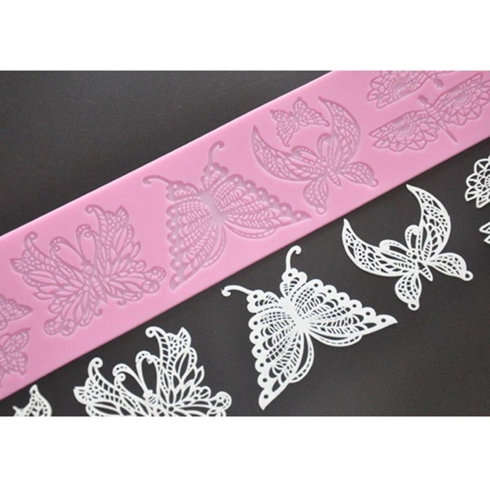 FOUR-C Silicone Embossing Mat Butterfly Lace Mold Color Pink N3