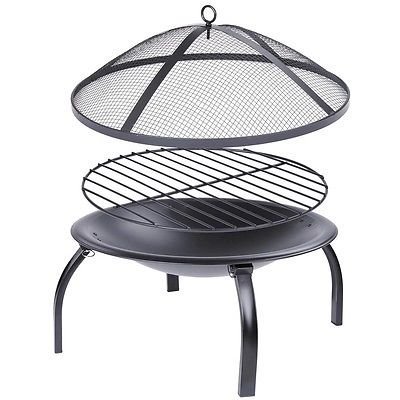 23" Patio Folding Fire Pit Backyard Grill Metal Stove Fireplace Heater w/Cover N4