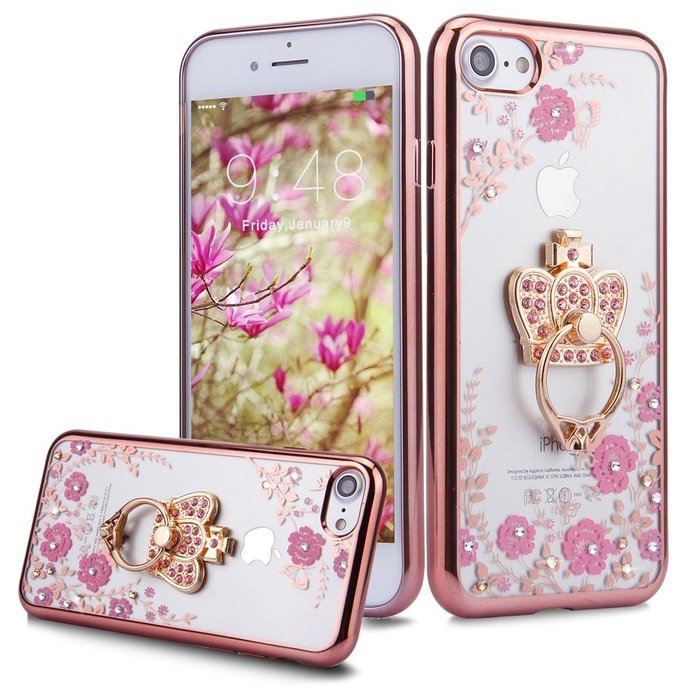 iPhone 7 Case, PHEZEN iPhone 7 Clear Soft TPU Protective Case Back Cover with Beautiful Cherry Blossom Flower... N11