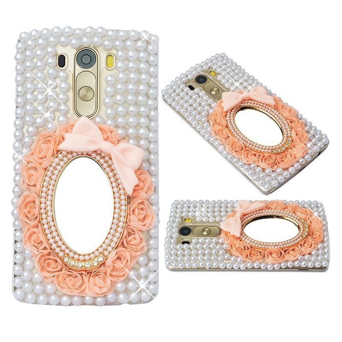 Spritech(TM) Clear Hard Bling Phone Case for LG G Stylo 2 LS775/LG Stylus 2 K520,Handmade Gold Crystal Flower... N59