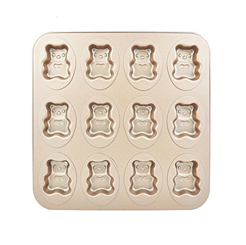 Astra shop Premium 9 Cup Champagne Cat Paw Prints Cake Pan Cute Baking Pan Non Stick Cake Mold Muffin Pan,11 x... N3