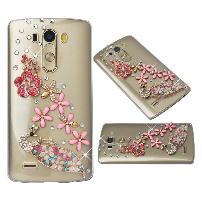 Spritech(TM) Clear Hard Bling Phone Case for LG G Stylo 2 LS775/LG Stylus 2 K520,Handmade Gold Crystal Flower... N62