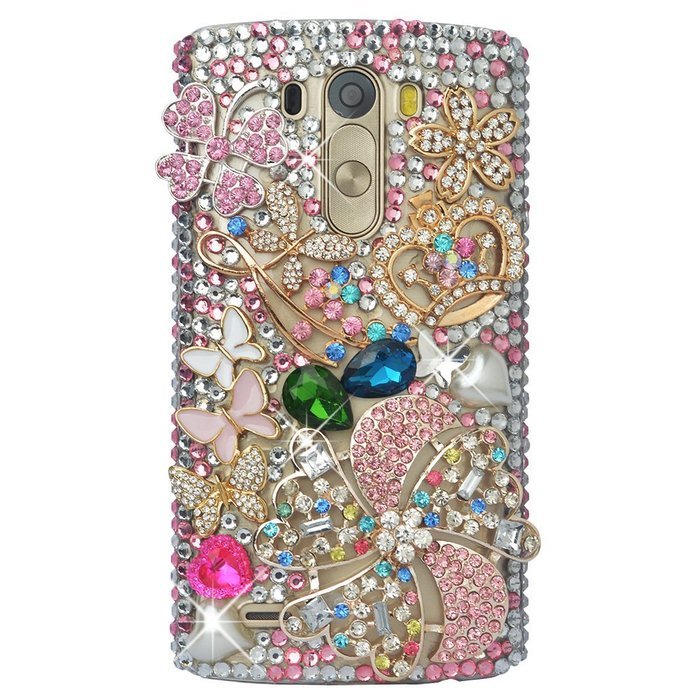 Spritech(TM) Clear Hard Bling Phone Case for LG G Stylo 2 LS775/LG Stylus 2 K520,Handmade Gold Crystal Flower... N64