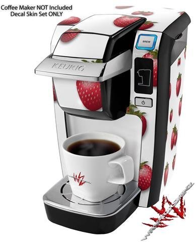 Strawberries on White - Decal Style Vinyl Skin fits Keurig K10 Mini Plus Coffee Makers (KEURIG NOT INCLUDED)