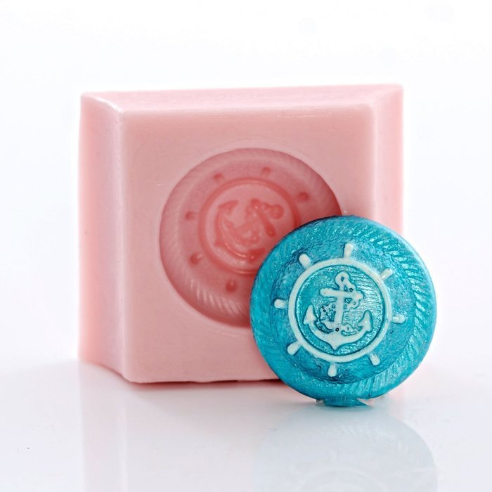 Nautical Anchor Button Silicone Mold Food Safe Fondant, Chocolate, Candy, Mint, Resin, Polymer Clay, Jewelry,...