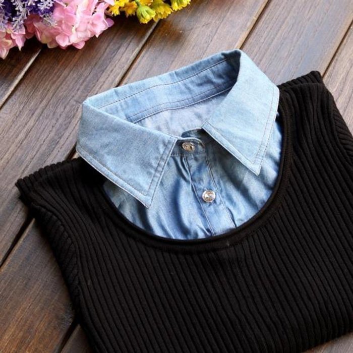 Spritech(TM) Fashion Women Thicken Basic Warm Crystal Pearl Doll Collar Long Puff Sleeve Slim Fit Velvet Sweater... N32