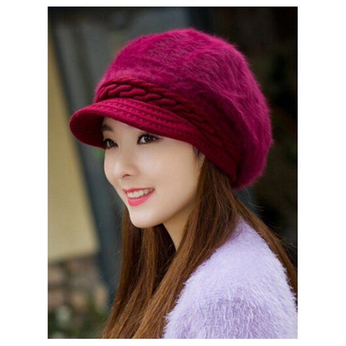 KAKA(TM) Women Girl Korean Stylish Peaked Cap Plush Winter Warm Hat N4