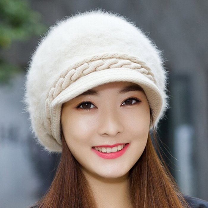 KAKA(TM) Women Girl Korean Stylish Peaked Cap Plush Winter Warm Hat N5