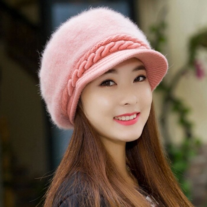 KAKA(TM) Women Girl Korean Stylish Peaked Cap Plush Winter Warm Hat N6
