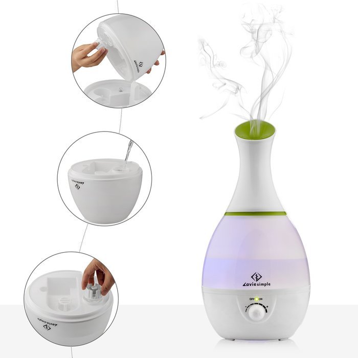 Cool Mist Humidifier,Whisper-Quiet Operation,Automatic Shut-off with Night Light Function for Office Home Bedroom... N6