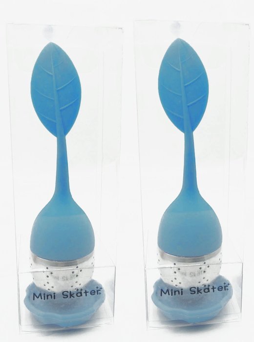 Mini Skater 2 PCS Tea Infuser Leaf Strainer Handle with Steel Ball Silicone Leaf Lid (Rose)