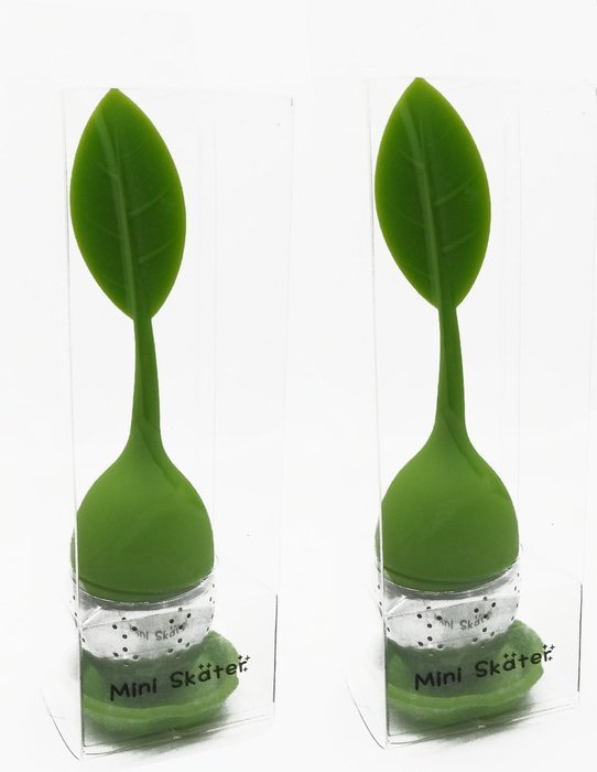 Mini Skater 2 PCS Tea Infuser Leaf Strainer Handle with Steel Ball Silicone Leaf Lid (Rose) N2