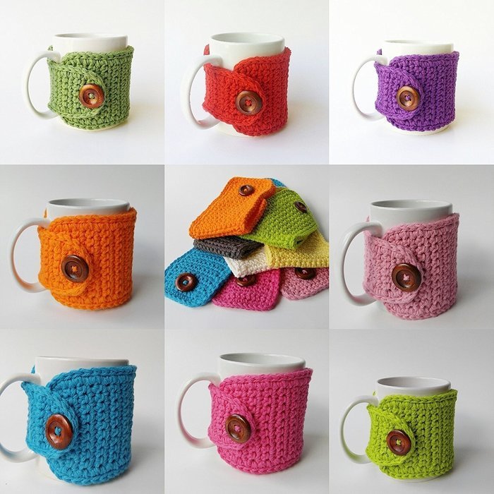 5 Coffee Cozies Gift Set Cotton
