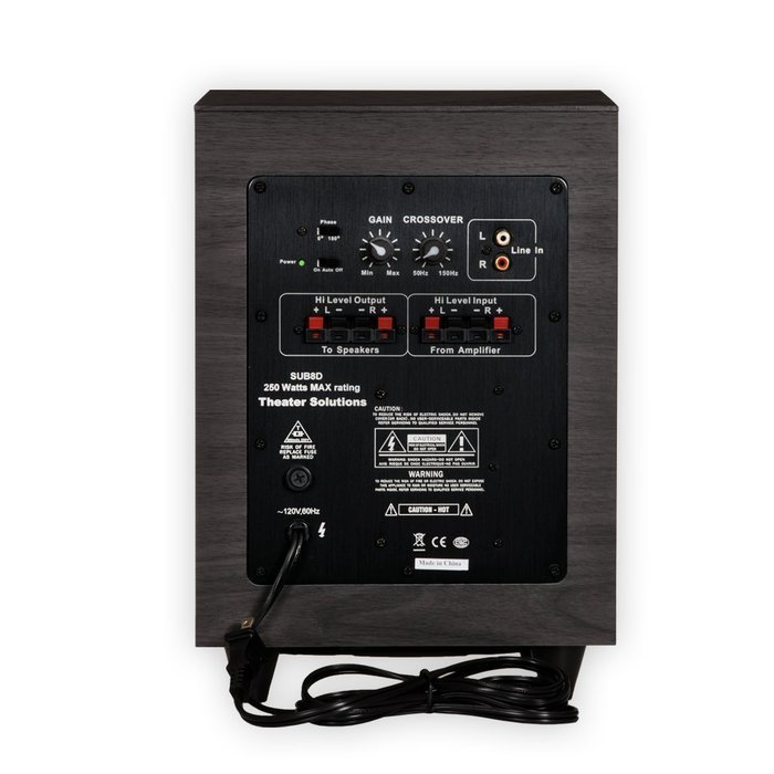 Theater Solutions SUB8D Down Firing Powered Subwoofer (Black)