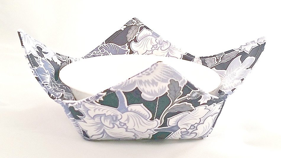 Microwave Bowl Cozy 3 pc. Set: Crowded Flowers Blue & Navy