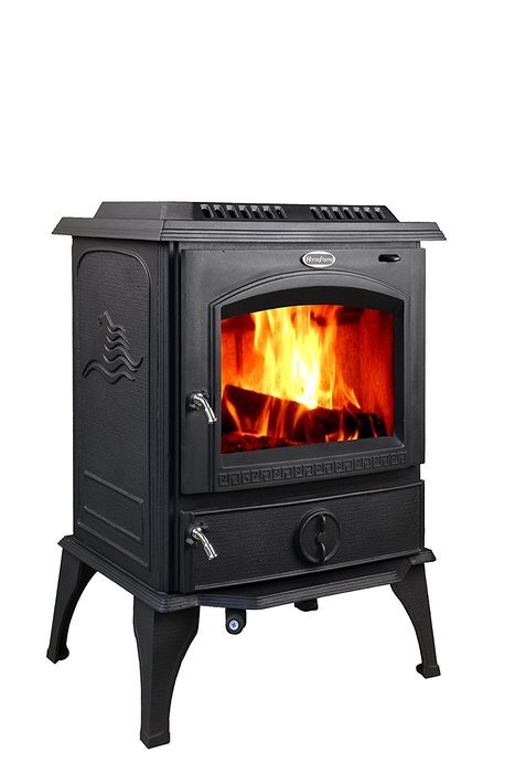 HiFlame 1,800 Square Feet 63,000BTU cast iron wood burning stove HF717U Black Paint N7
