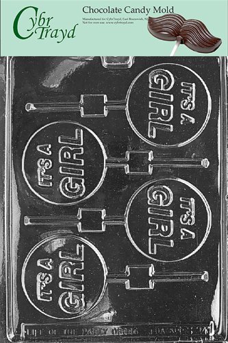 Cybrtrayd B024 It's a Girl Lolly Chocolate Candy Mold with Exclusive Cybrtrayd Copyrighted Chocolate Molding...