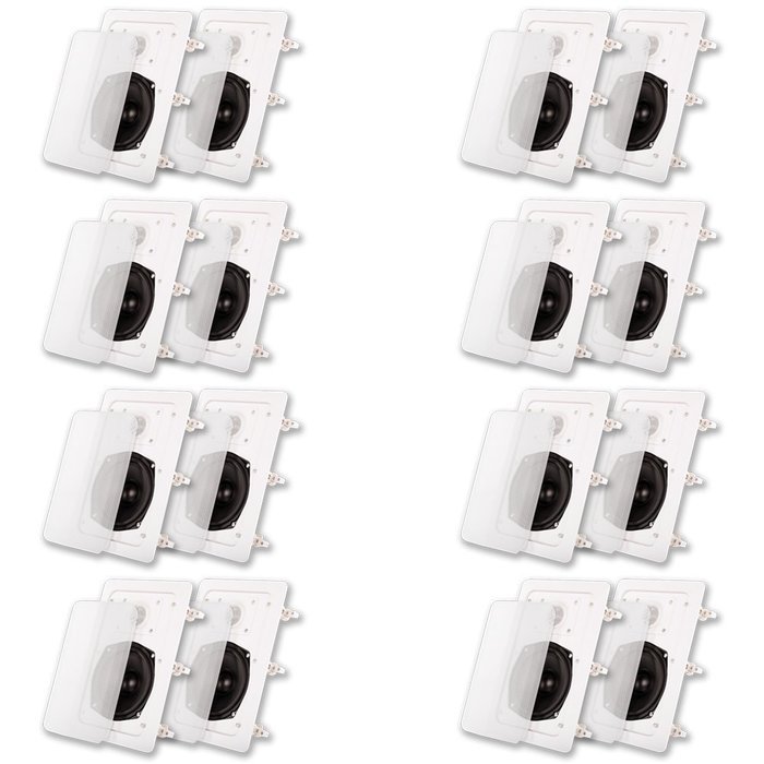 Acoustic Audio IW191 In Wall Speaker 8 Pair Pack 2 Way Home Theater 3200W IW191-8PR