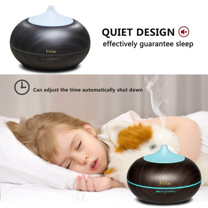 Firlar Ultrasonic Cool Mist Humidifier Oil Diffuser For Home Office Yoga Bedroom Baby Auto Shut off 300milliliter N6