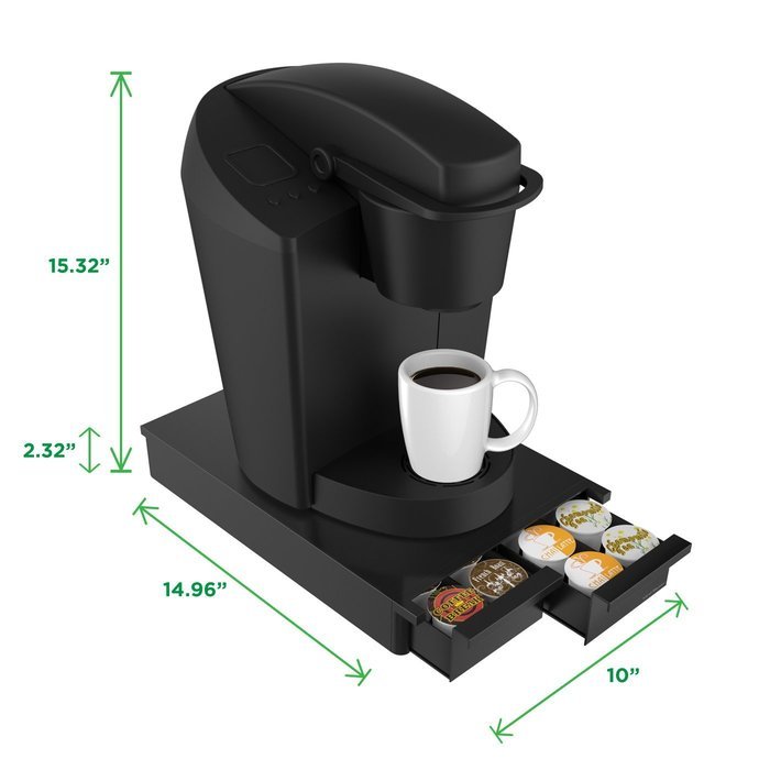 Mind Reader DBLTRY-BLK "Ledge" 28 Capacity Single Serve Coffee Pod Double Drawer, Black N2