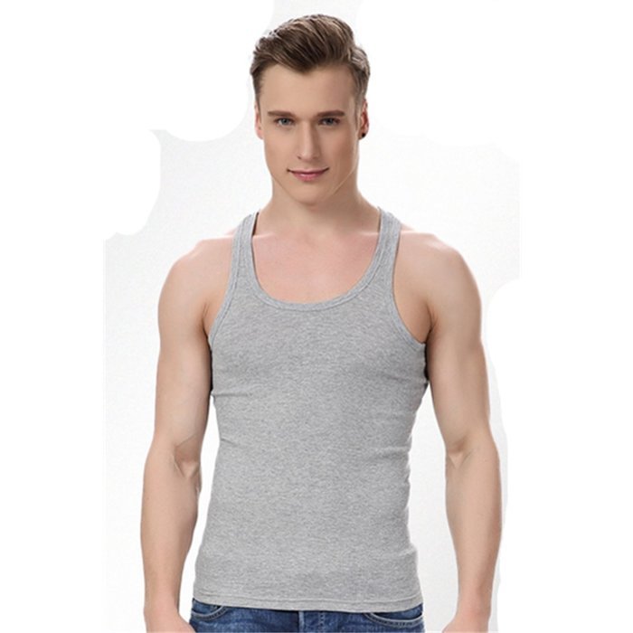 KAKA(TM) Men's Fashion Vest Bottoming Sport Vest Shirt-Gray(L) N5
