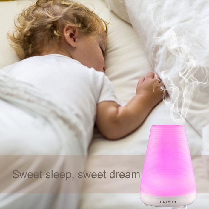 Essential Oil Diffuser, UNIFUN 100ml Air Humidifier | Ultrasonic Aromatherapy Diffuser with Adjustable Mist Mode... N3