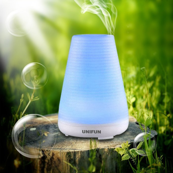 Essential Oil Diffuser, UNIFUN 100ml Air Humidifier | Ultrasonic Aromatherapy Diffuser with Adjustable Mist Mode... N4