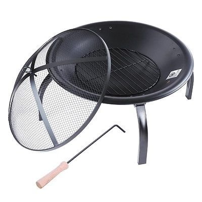 23" Patio Folding Fire Pit Backyard Grill Metal Stove Fireplace Heater w/Cover N5