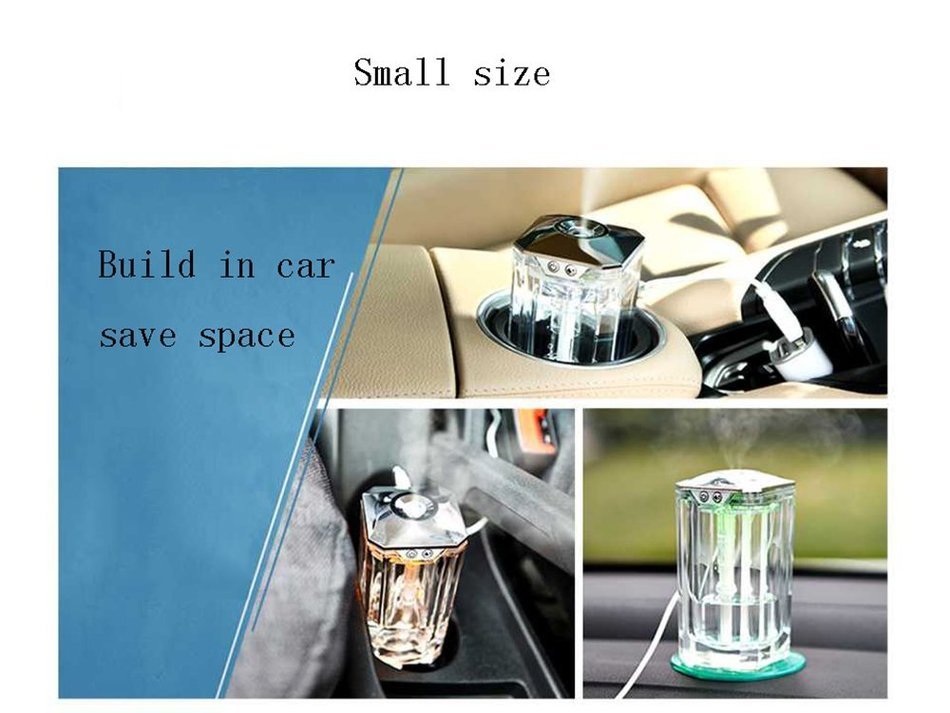 Jhua 120ml Mini USB Crystal 7 Color LED Lights Humidifier Air Diffuser Ultrasonic Cool Mist Portable Aroma Humidifier... N4