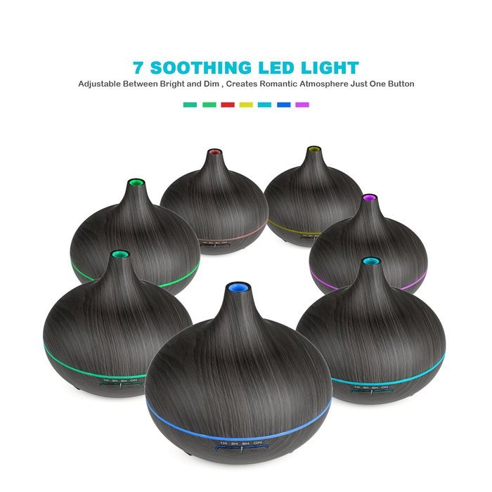 REIDEA Aroma Diffuser 300ml, Quiet Cool Mist Humidifier with 7 Colors LED and Waterless Auto Shut-off for Study... N7