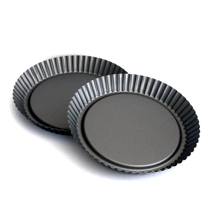 Tart Pan by Vanika, Pack of 2, Non-Stick Coating, Heavy Duty Steel Quiche Pans, PFOA-Free - Excellent Heat Conduction...
